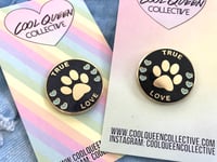 Image 2 of True Love Paw Pin: Black/Black Glitter