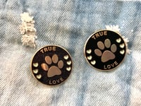 Image 3 of True Love Paw Pin: Black/Black Glitter