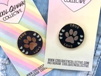 Image 4 of True Love Paw Pin: Black/Black Glitter