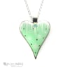 Winter Icicle and Snowflake Heart Resin Pendant in Mint and White