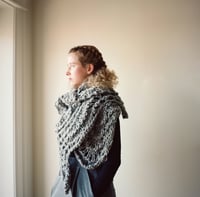 Image 4 of Bloomfield Blanket Lace Wrap of peruvian wool  (shown in black)