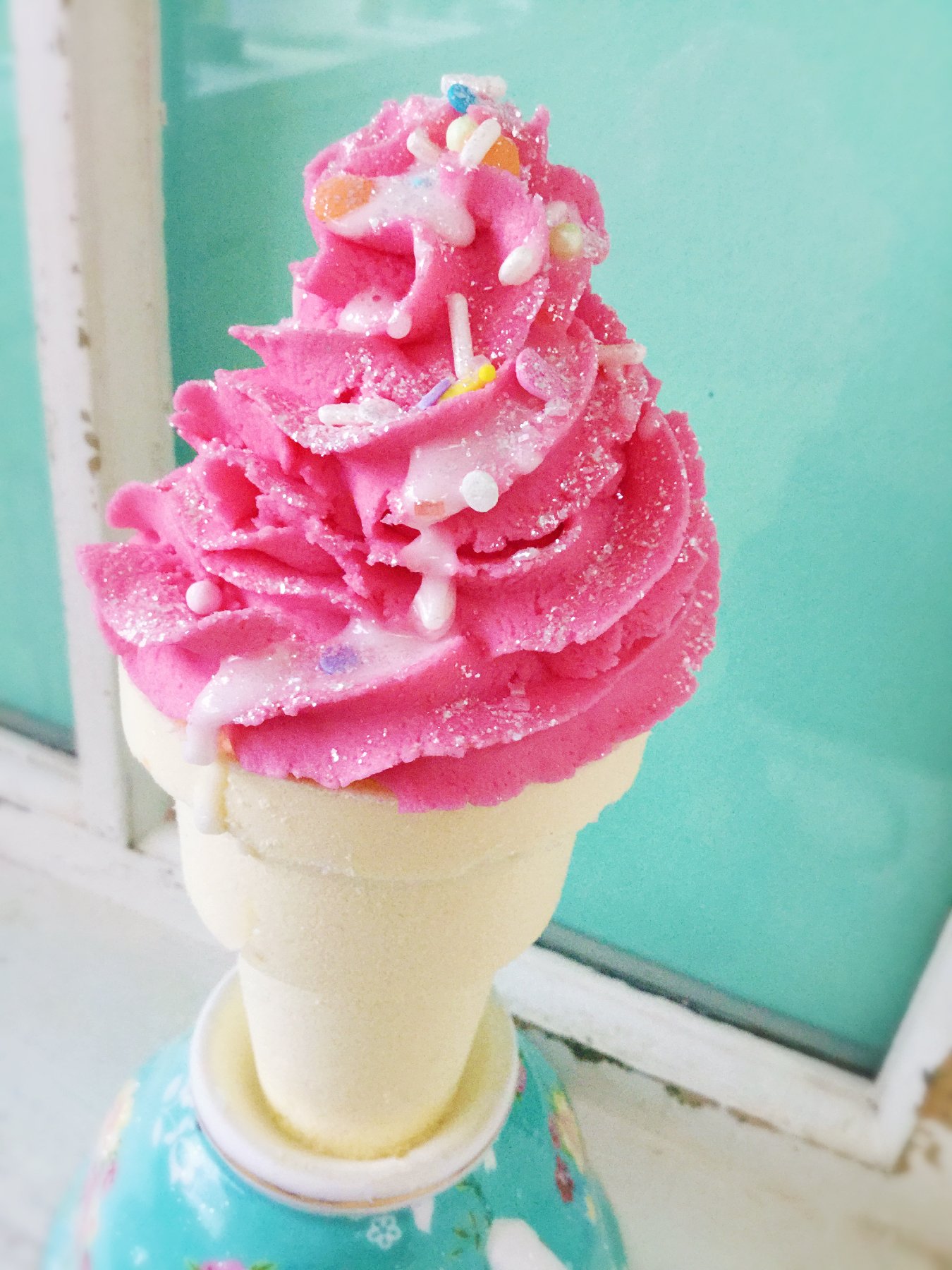 Image of Lemon Pound Cake Ice Cream Cone Bubble Bath Bar Bomb