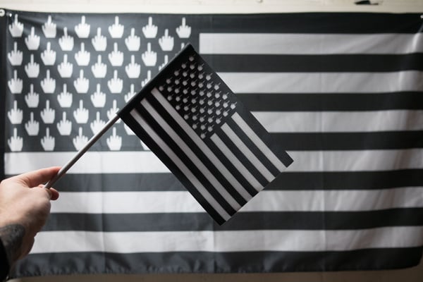 Image of Middle Finger Across America Flag