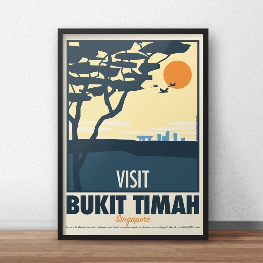 Image of Bukit Timah Vintage-Style Travel Poster