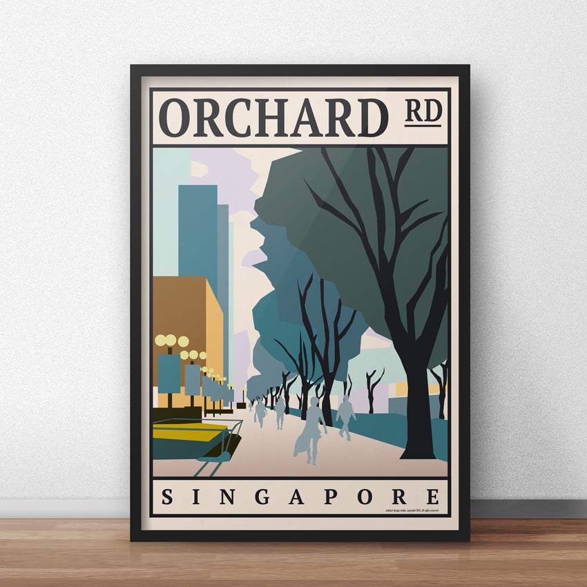 Image of Orchard Road Vintage-Style Travel Poster