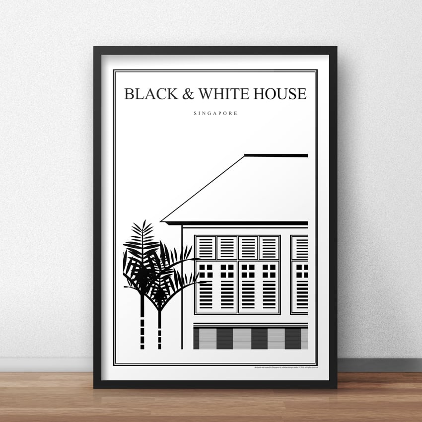 Eck Art Designs Black White House Architectural Icon Series