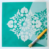 Image 3 of Kota Furniture Stencil for Wall, Fabric and Furniture DIY Projects - Moroccan, Indian style
