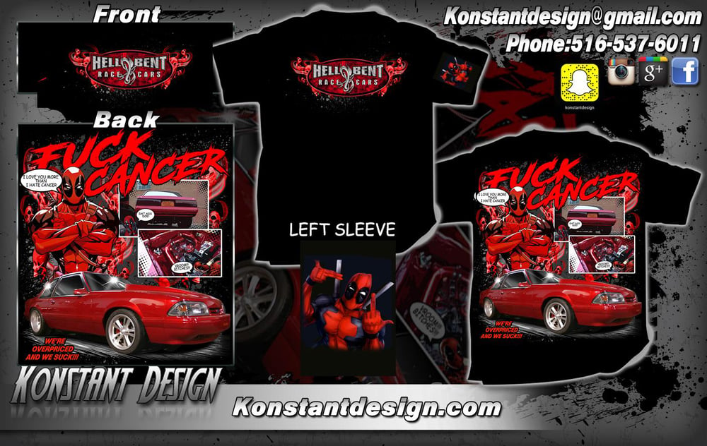 Image of Hell Bent Race Cars "FUCK CANCER" T-Shirt