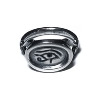 Image 1 of Wedjat Eye ring in sterling silver or gold