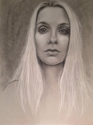 Image of Study of Kelly - Charcoal Drawing 9x12