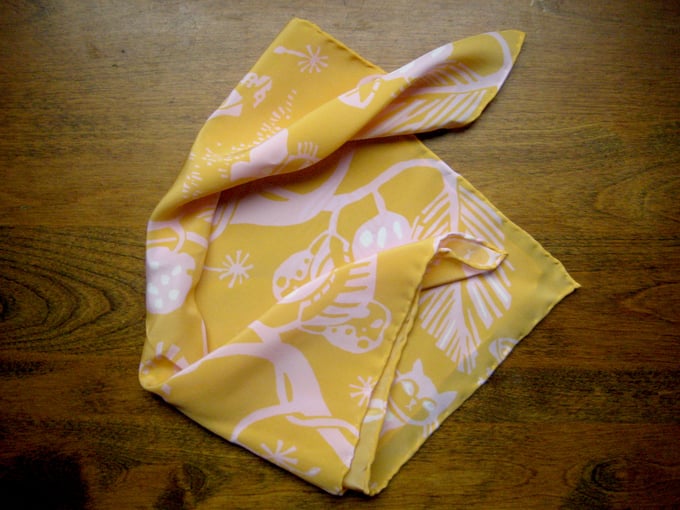 Image of Tonic of Wilderness: yellow and pink silk scarf