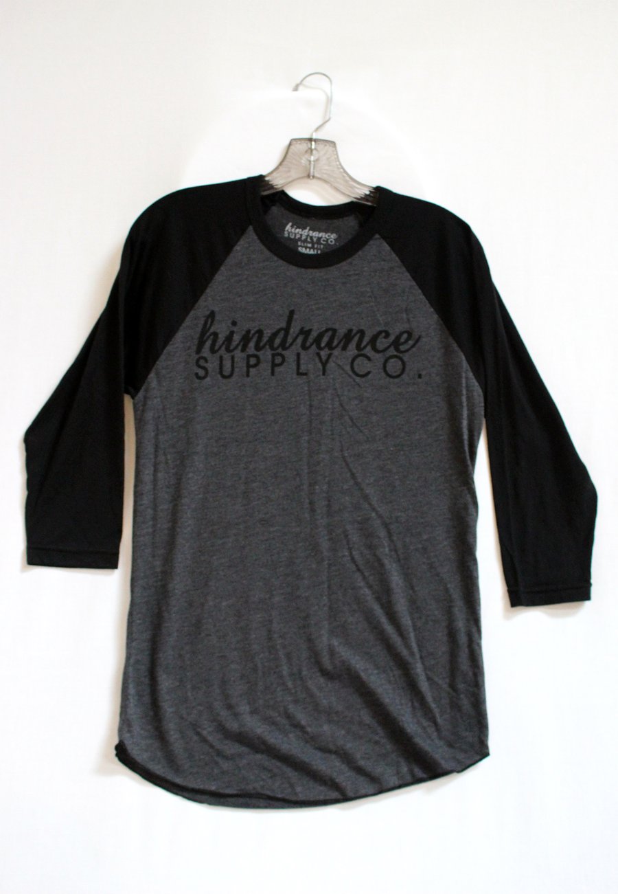 Image of Guys 3/4 Sleeve - Black/Charcoal