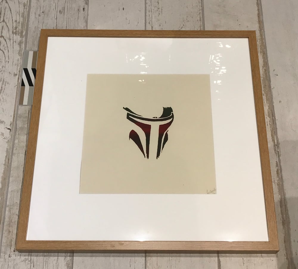Image of Boba Fett Helmet Silkscreen Print