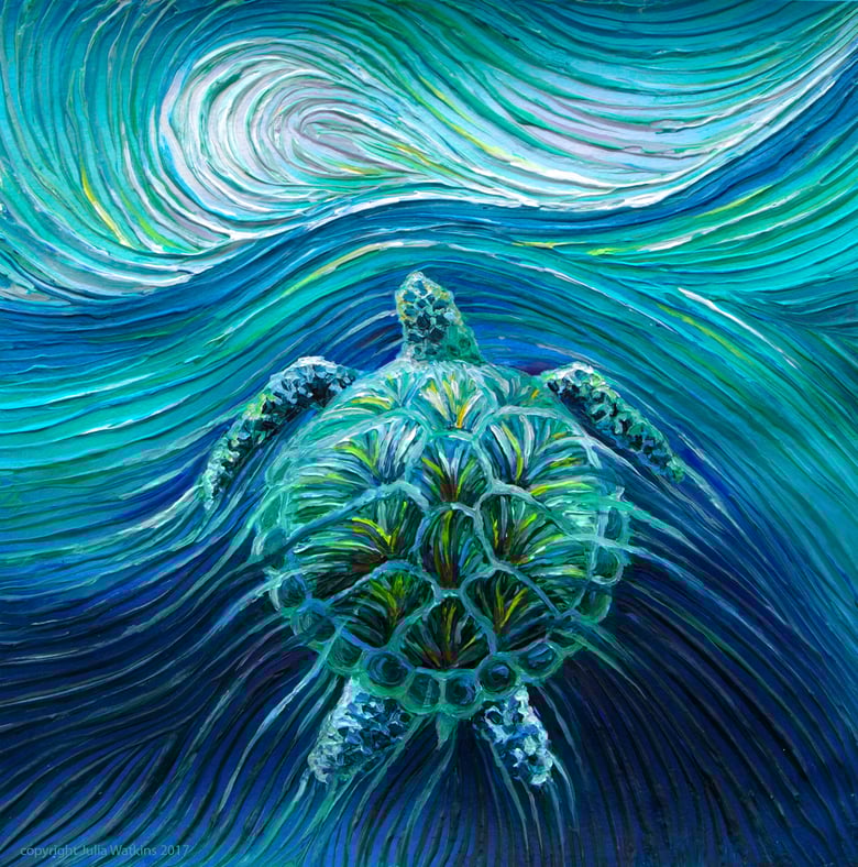 Image of Turtle Spirit Energy Painting - Giclee Print