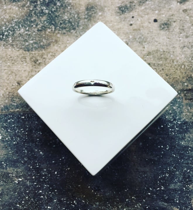 Image of Silver Tapered HEART Ring