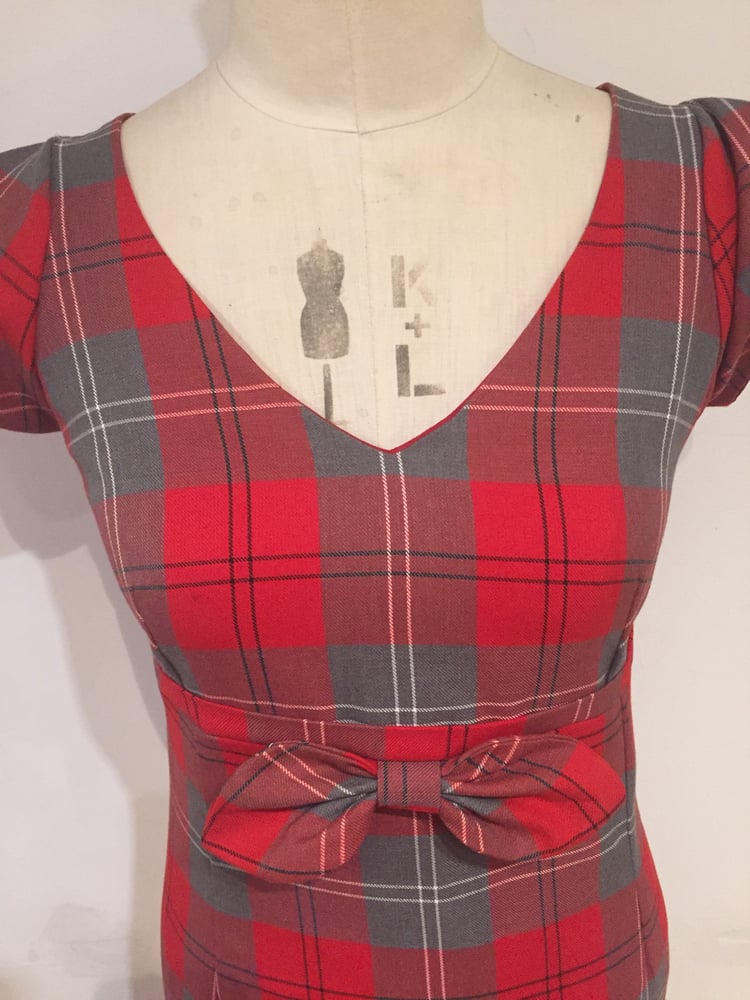 Image of Little bow tartan dress