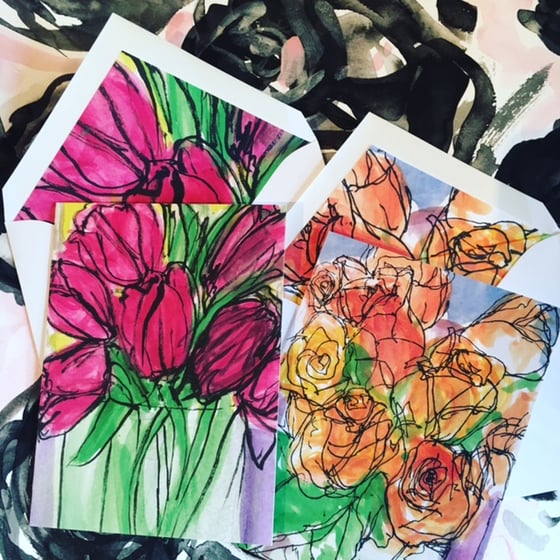 Image of Watercolor Flower Note Cards