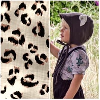 Image 1 of Little Leopard double gauze sun bonnet 