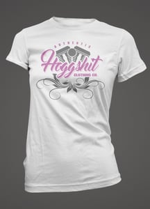 Image of New ladies Hoggshit glitter and foil shirt white