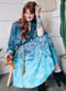 Image of Aquamarine Silk Kimono/Cape