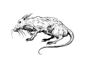 Image of naked mole rat inked piece 