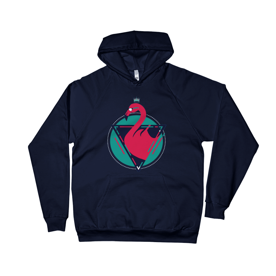 Image of KING FLAMINGO - NAVY BLUE HOODY