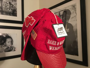 Image of (Limited Edition) Hand Distressed Red Python Bake & Water Whip Weight Again Hat