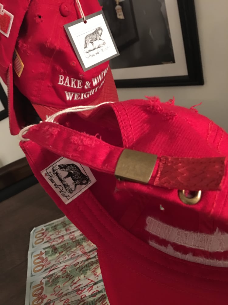 Image of (Limited Edition) Hand Distressed Red Python Bake & Water Whip Weight Again Hat