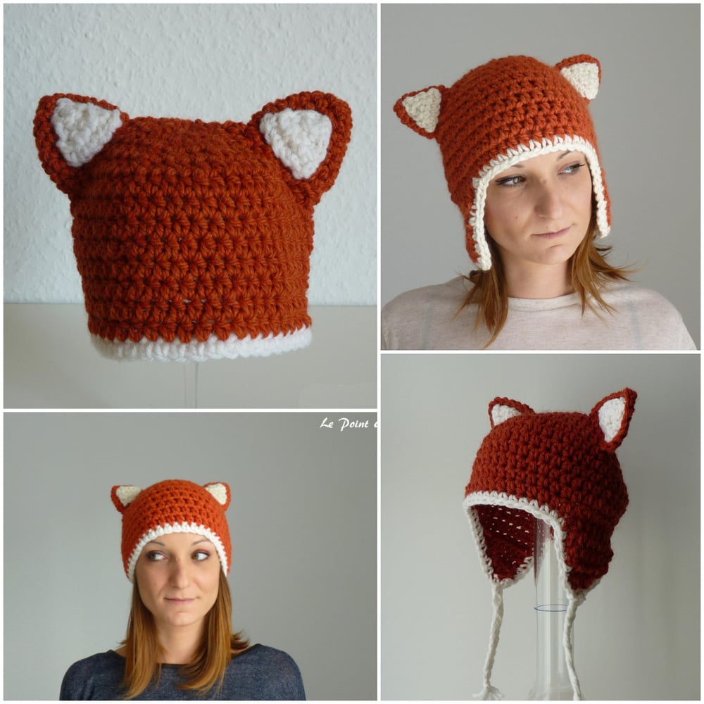 Image of Patron Bonnet Renard au crochet (bébé à adulte) 