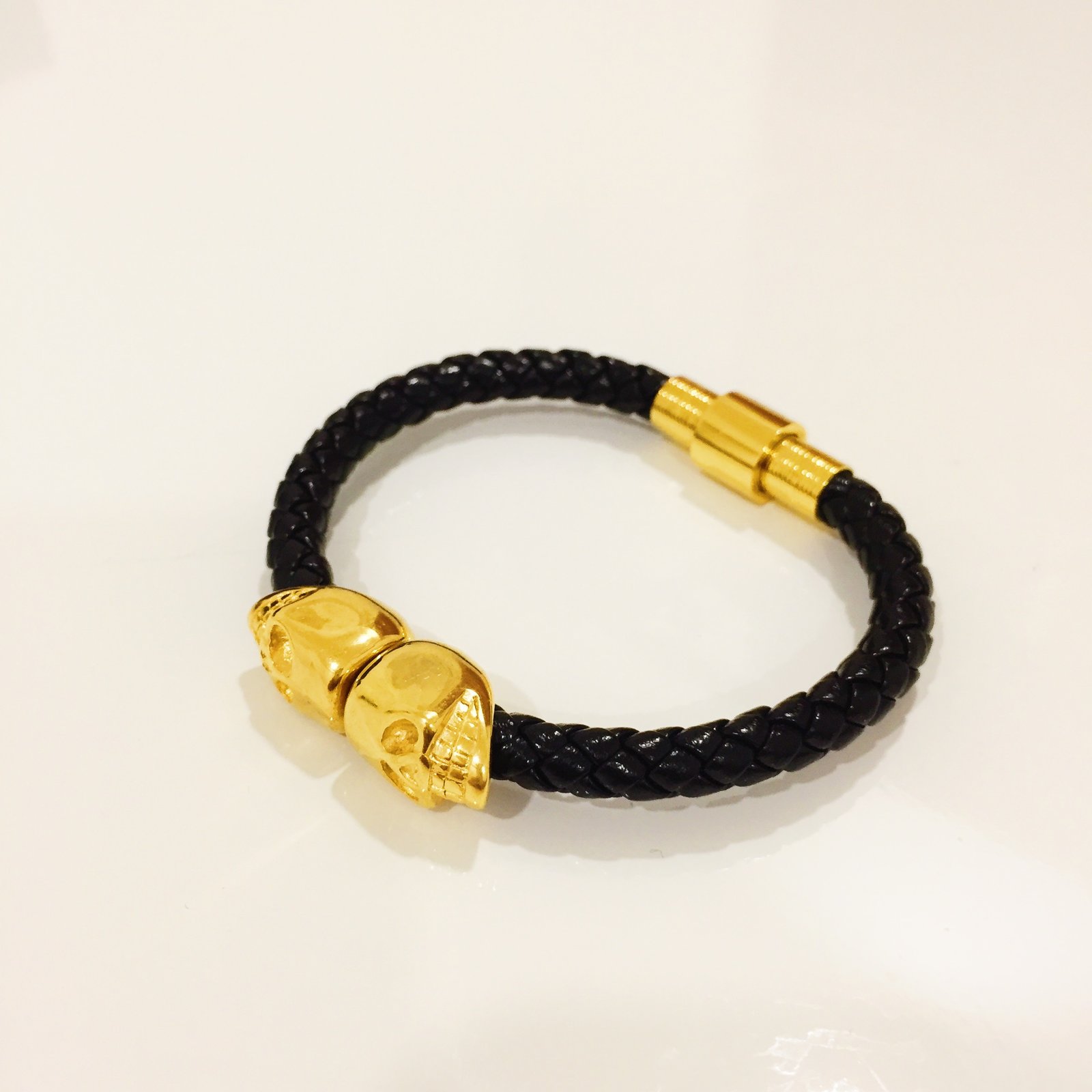 black and gold skull bracelet