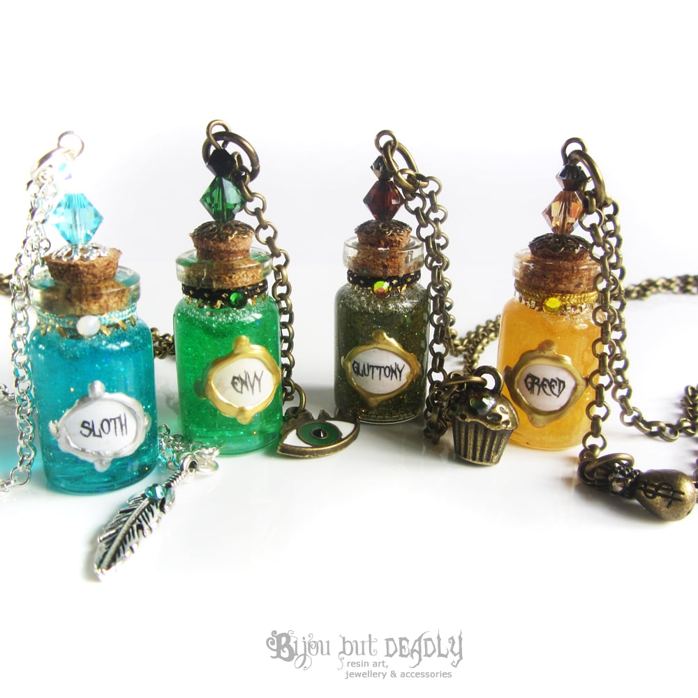 7 Deadly Sins Bottle Necklace
