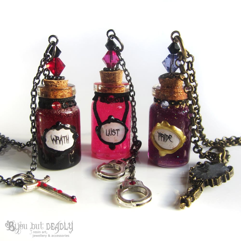 7 Deadly Sins Bottle Necklace