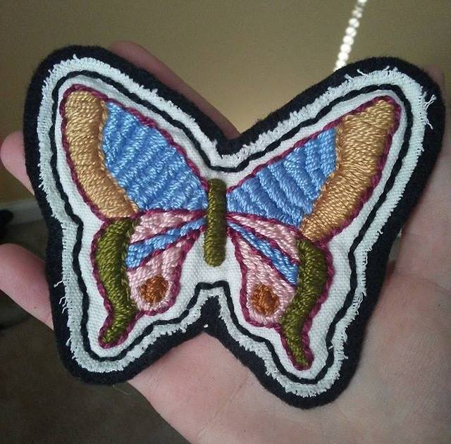 Image of Embroidered Butterfly Patch