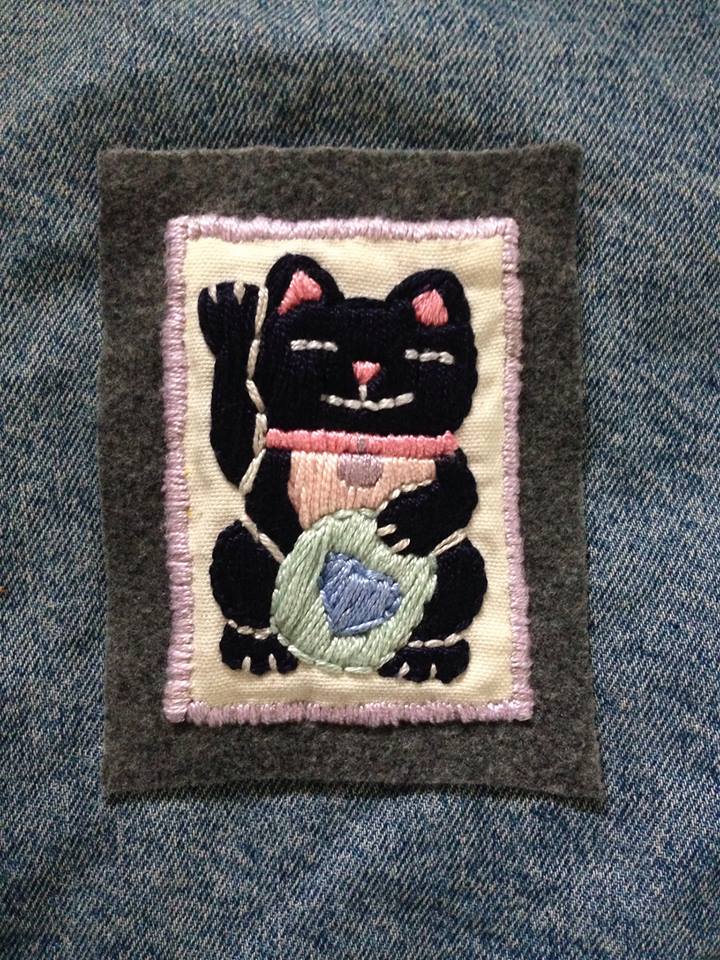 Image of Embroidered Lucky Cat Patch