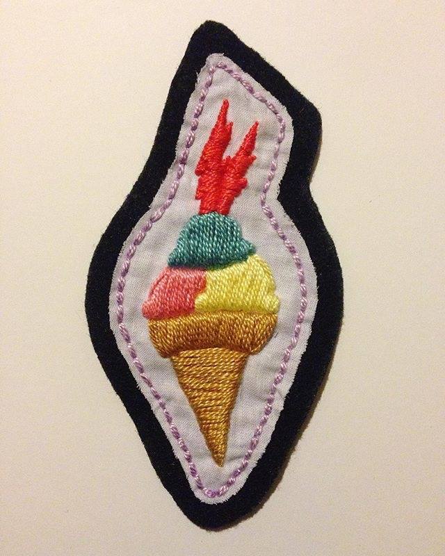 Image of Embroidered Gucci Mane Ice Cream Cone Patch