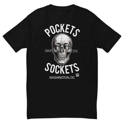 Image of POCKETS & SOCKETS "25 SKULL" Black T-shirt