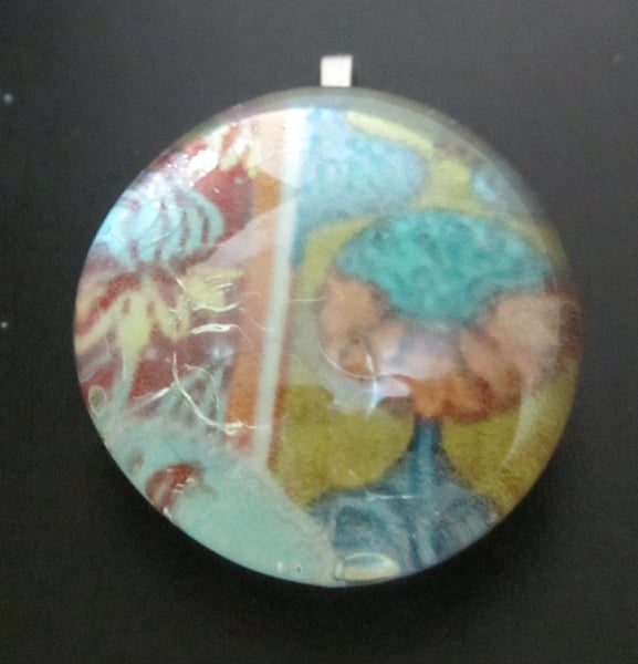 Image of Vivid Patterns - Upcycled Glass Cabochon Pendant