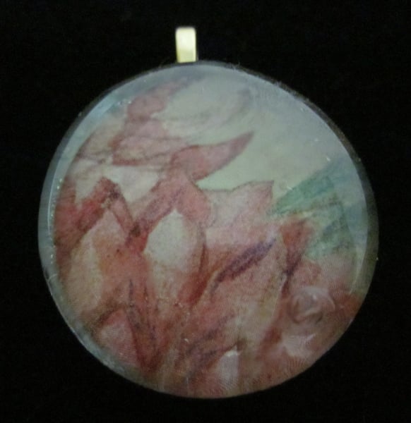 Image of Faint Petals - Upcycled Glass Cabochon Pendant