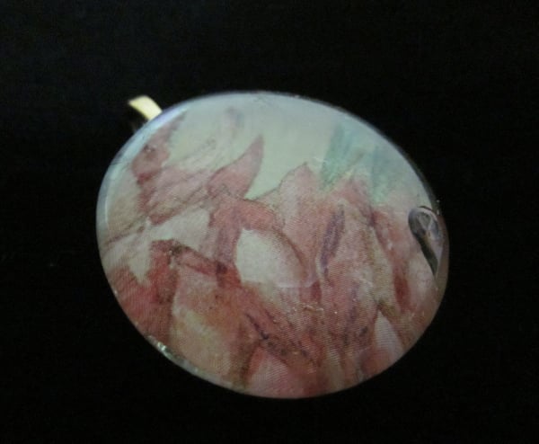 Image of Faint Petals - Upcycled Glass Cabochon Pendant