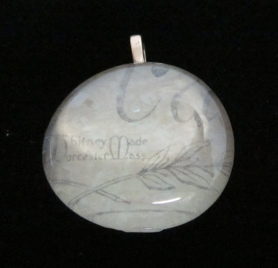 Image of WhitWheat - Upcycled Glass Cabochon Pendant