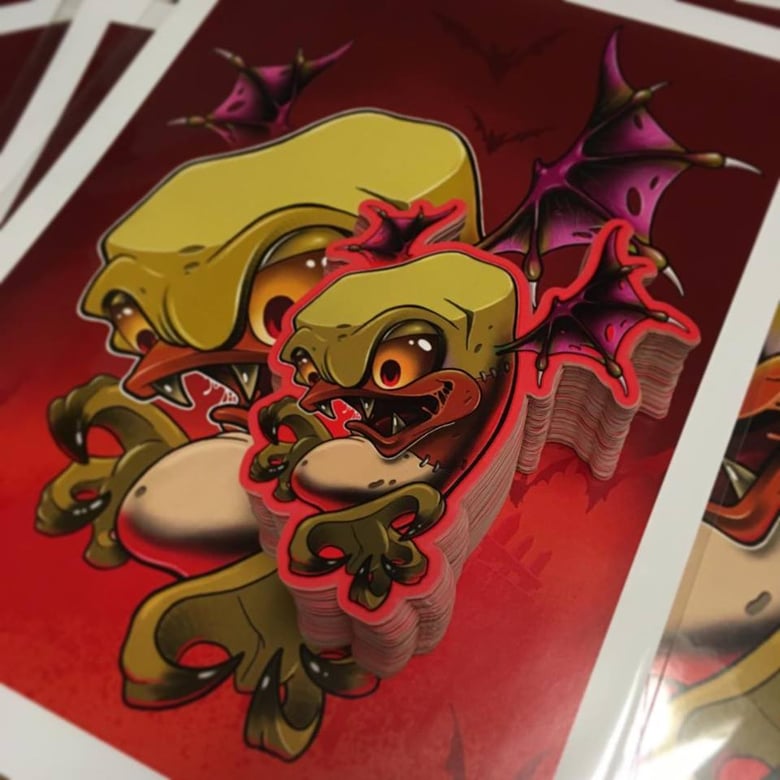 Image of Vampire bat candycorn sticker
