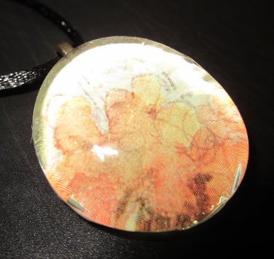 Image of Faint Flower - Upcycled Glass Cabochon Pendant