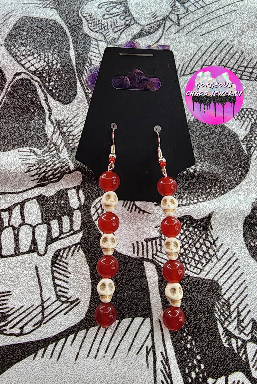 Image of Christmas Skull Earrings