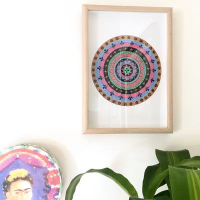 Image of 'MEXI BLOOM' Original Framed Mandala Art