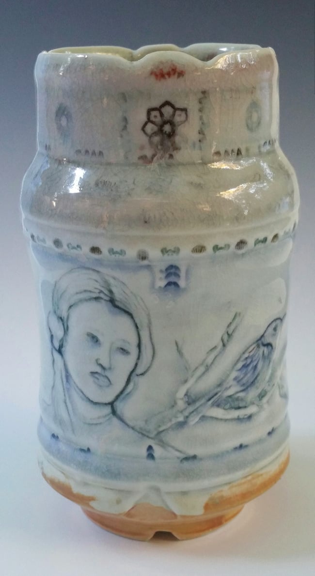 Indigo Moonsong  Porcelain Vase