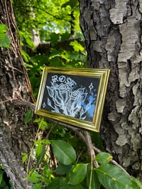 Image 1 of framed rose drawing