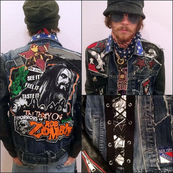 Image of Zombie Americana Denim/ Leather Jacket