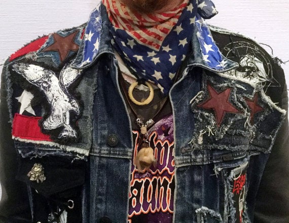 Image of Zombie Americana Denim/ Leather Jacket
