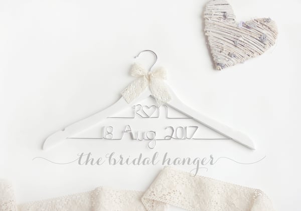 Image of Double Lines Wedding Hanger - WHITE