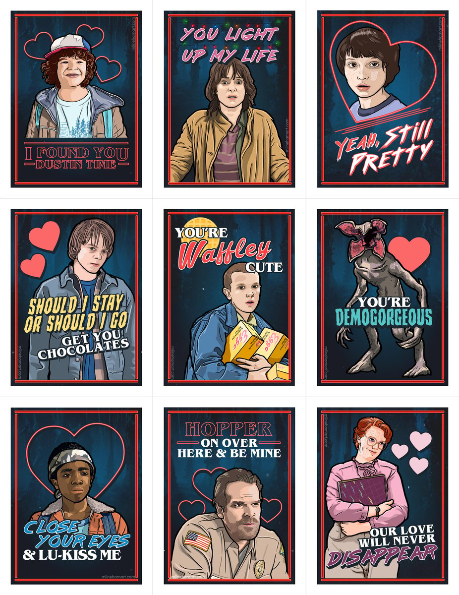 m-lineham-art-stranger-things-valentine-s-day-card-pack